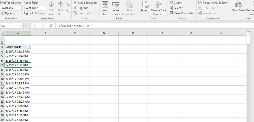excel for mac cannot group this selection